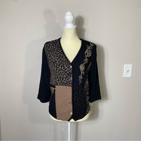 NWT Vintage Dead Stock Koret Embroidered Boho Button Front Blouse Women's Size S - Picture 12 of 16